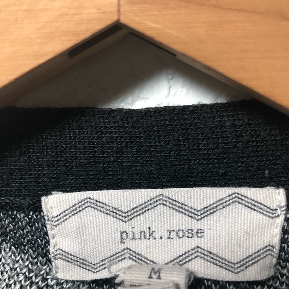 Pink Rose Black & White Aztec Print Open Cardigan - Picture 3 of 3